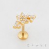 MULTI CZ FLOWER THREADLESS (PUSH IN) 316L SURGICAL STEEL LABRET SET